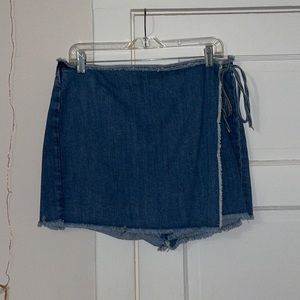 Denim Wrap Skort